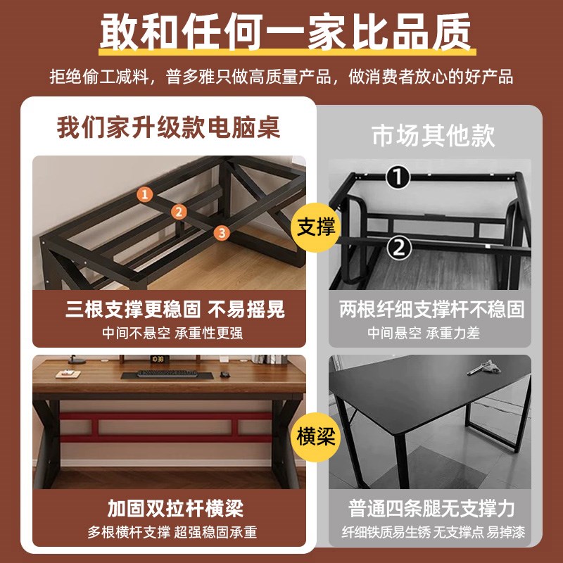 实木电脑桌台式i办公桌简易书桌学生家用卧室长方形电竞桌工作台