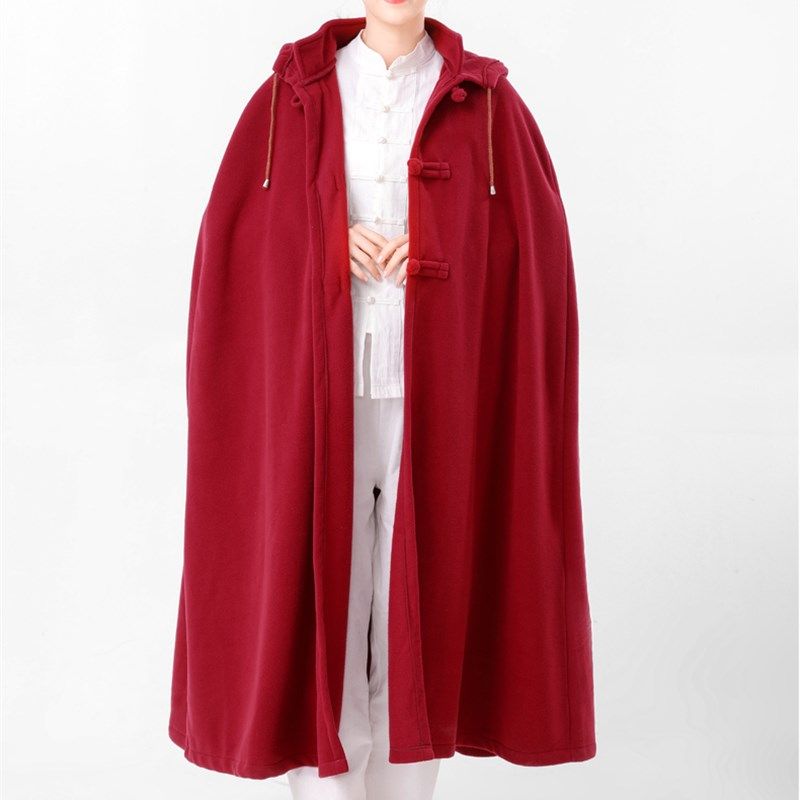 男女居士服加绒打坐披风s禅修静坐观音斗篷打坐披肩僧服春秋款