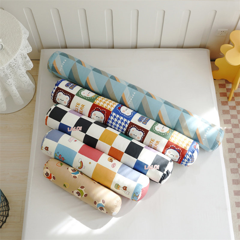 夏季纯棉糖果e长条枕侧睡夹腿抱枕牀上睡觉神器圆柱枕头儿童可拆