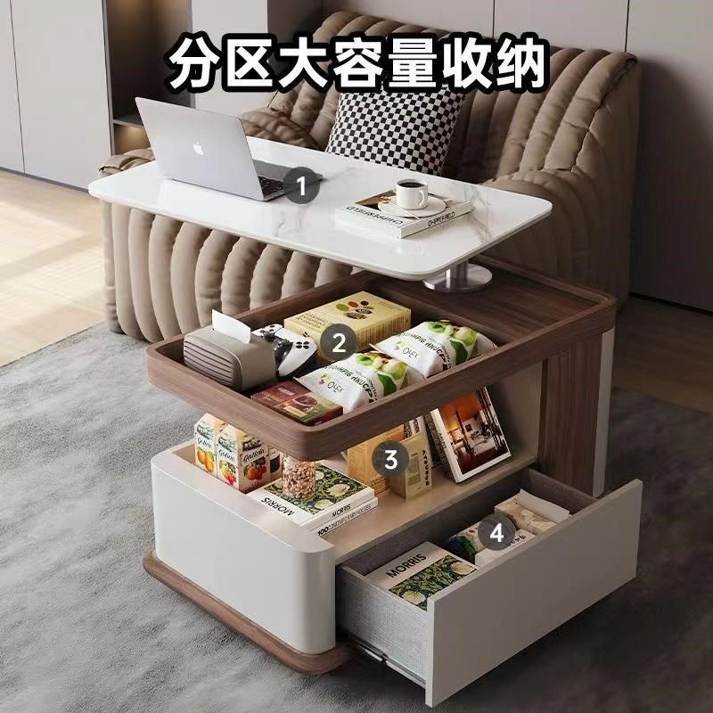 可移动茶几小户型沙发边几岩板多功能茶桌升降实木创X意小推车新,住宅家具,移动边几/推车,淘宝优惠券,粉丝福利购,淘宝优惠卷