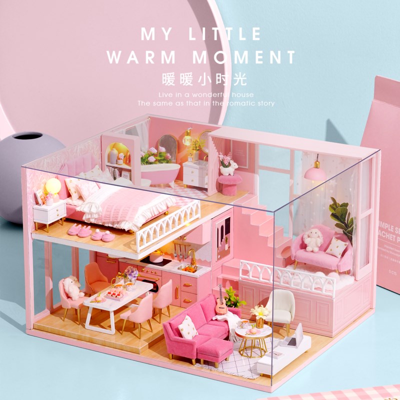 diy小屋手工房子超级世界艺x术拼装迷你别墅娃屋积木微缩场景模型