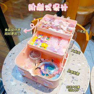 女童发饰收纳盒大容量女r发箍发夹宝宝头绳首饰盒儿童头饰饰品盒