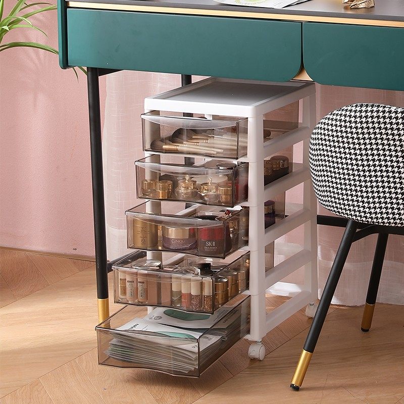 星优桌下化妆柜抽屉式多层置物架化妆品桌面文件T收纳盒文具置物
