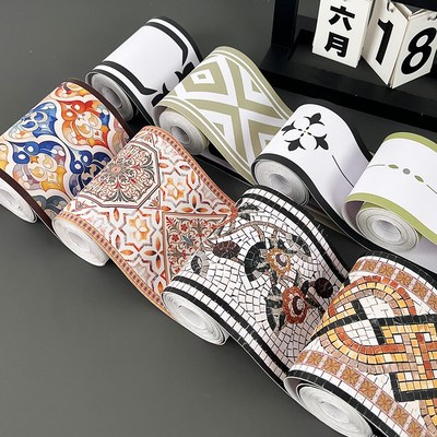 自粘防水创意腰线墙贴遮丑补洞贴纸门框包边贴R条修补踢脚线地脚