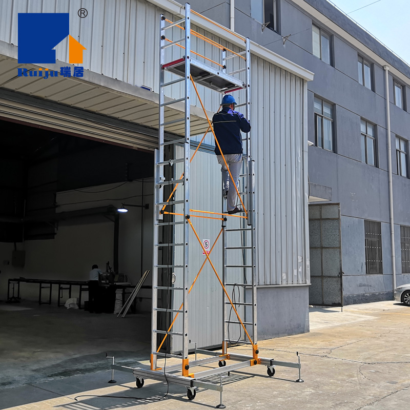 瑞居铝合金脚手架可移动伸缩手脚架厂家直销折Q叠工程梯升降梯平