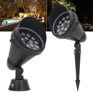 led户外防水照树灯射树s灯树下射灯花园庭院七彩圆形草坪led地插