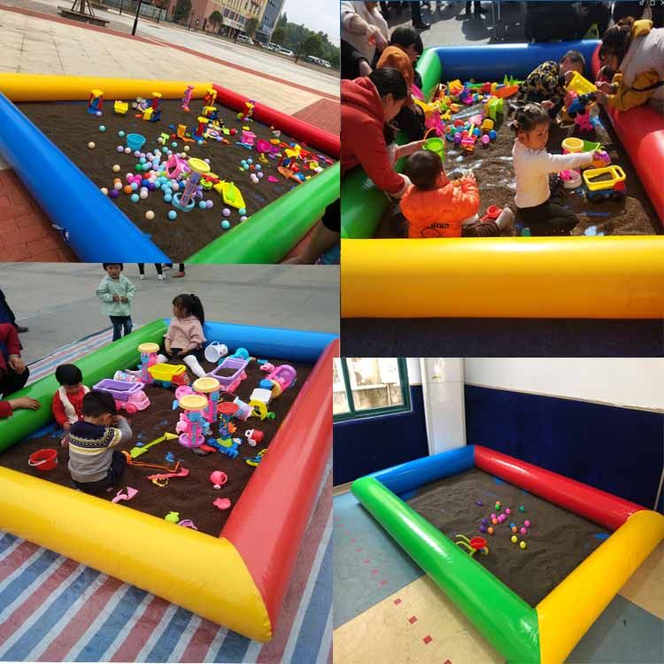 儿童充气沙池围栏决明子沙滩玩具套装组合水池钓T鱼池广场摆摊加