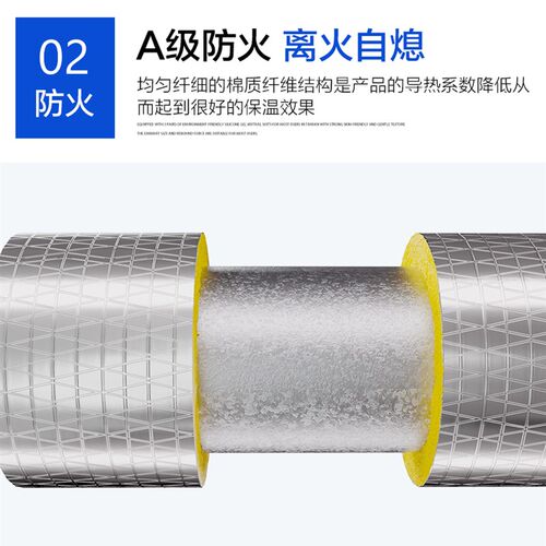 铝箔玻璃棉d开口岩棉防火管壳锅炉耐高温蒸汽保温隔热高密度材料