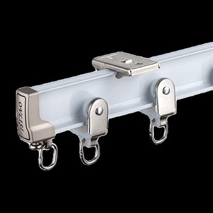 尚格铝合金窗帘轨道弯轨 窗w帘杆飘窗u型滑轨滑道弯曲顶装双轨导
