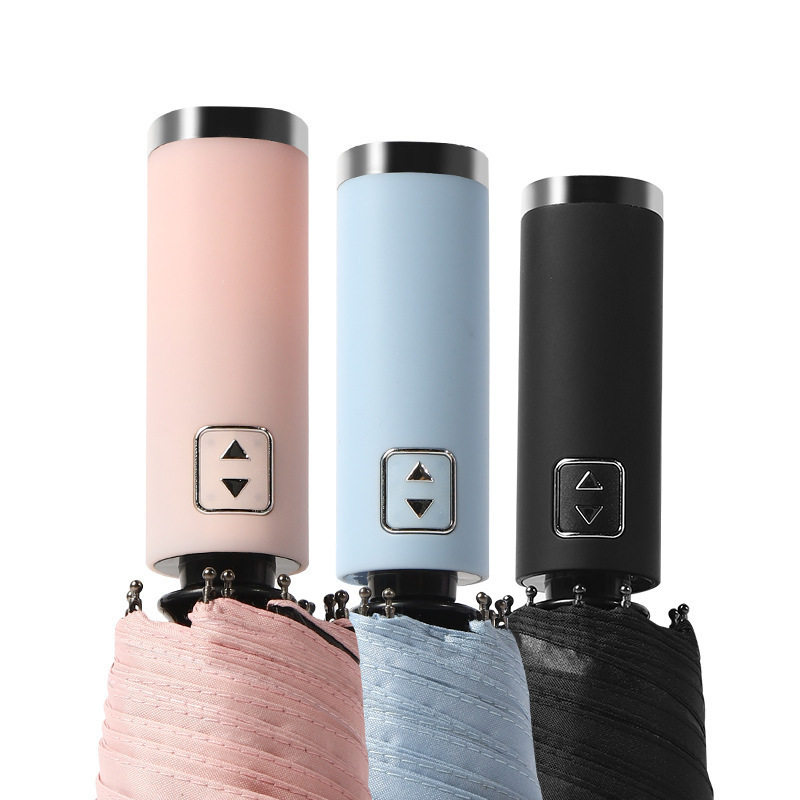 十骨米1雨伞批发自动大号超大遮阳伞晴雨两用三折黑胶折叠太阳伞