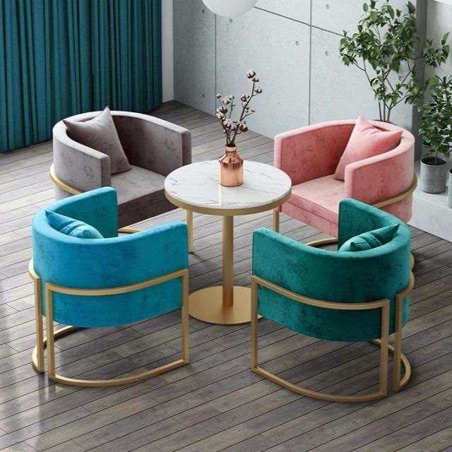 不锈钢一体轻奢洽谈桌椅组合双人不锈钢岩板餐桌接待小圆桌椅,商业/办公家具,沙发,淘宝优惠券,粉丝福利购,淘宝优惠卷