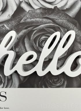 高档ns家居白母色微笑字桌面床i头柜simle木质摆件