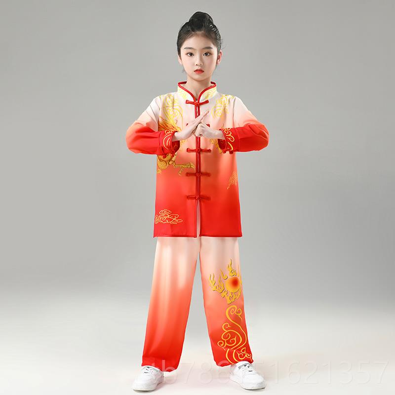 高档六一儿童武术表演服男训比女童武校中国风功夫练赛武馆练功演