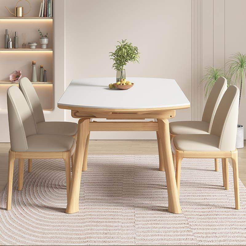 高档木餐桌原木风岩饭板家功用小实户型多能电磁炉现代简约轻奢伸,住宅家具,岩板餐桌,淘宝优惠券,粉丝福利购,淘宝优惠卷