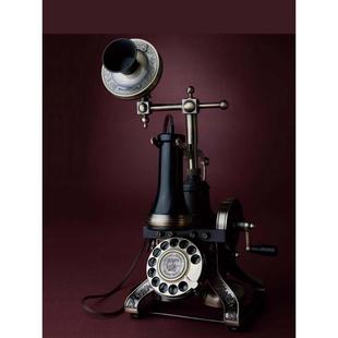 彷古电话机欧式金属1884稀世之宝旋转拨号盘民国风固话覆古收藏品