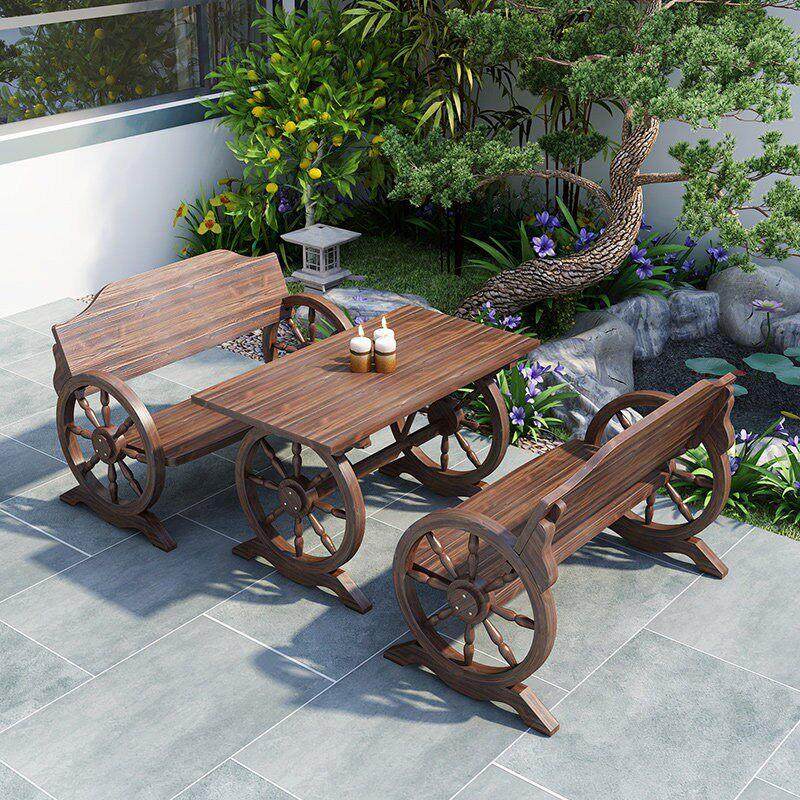 防腐木桌椅户外庭院阳台室外休闲露台三件套花园外摆桌子组合别墅,住宅家具,桌椅套件,淘宝优惠券,粉丝福利购,淘宝优惠卷