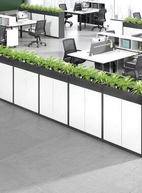 办公室桌边隔离断柜侧柜花柜槽展车间隔柜文件柜矮柜A00899半墙厅