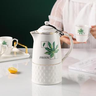 耐热防爆家用大容量凉水壶茶壶水杯创意北欧柠檬冰 陶瓷冷水壶套装