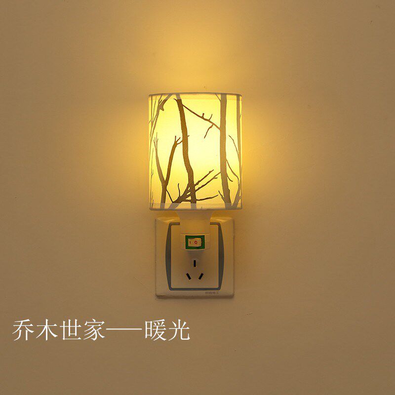 插电床头灯壁灯家用暖光卧室柔光灯可调亮度直插式新款小夜灯台灯