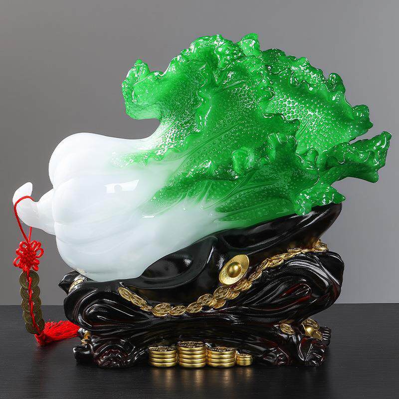 包邮百财如意树脂工艺品玉白菜招财摆件创意家居装饰商务礼品