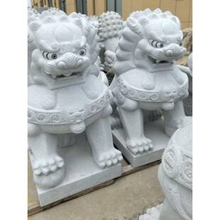 大门口石狮子一对小石狮子镇宅大门口石狮子小摆件墓地墓前石狮子