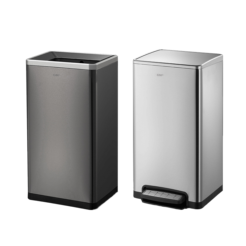 南方垃圾桶GNF不锈钢40升30L方形脚踏静音带盖商用加大号直投50L