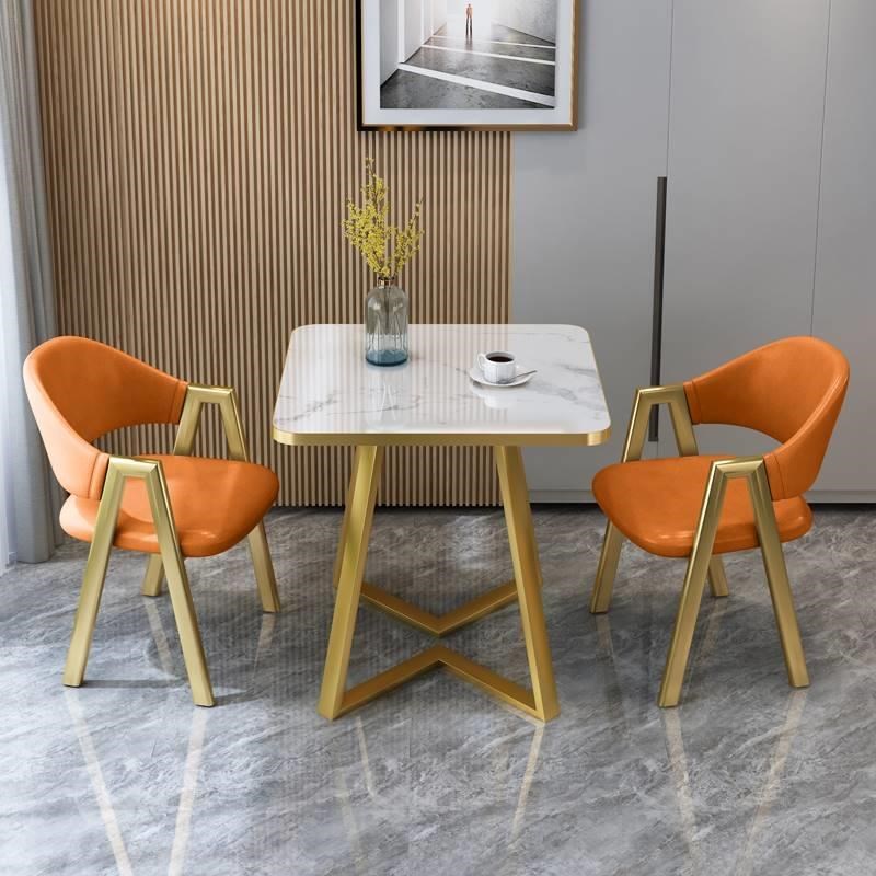 轻奢洽谈桌椅组合售楼部方桌家用小户型餐桌咖啡厅接待会客两人桌