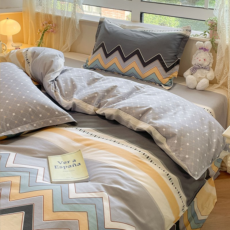 被套单件100全棉被罩150x200x230家用宿舍单人被单枕套三件套