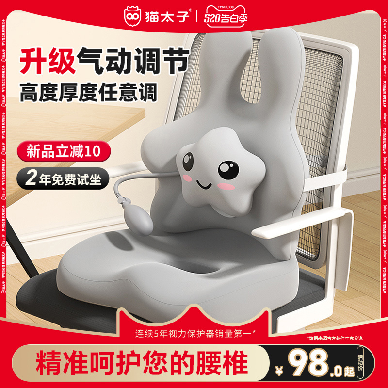 猫太子腰靠垫座椅护腰工位久坐神器办公室椅子靠背垫人体工学气动