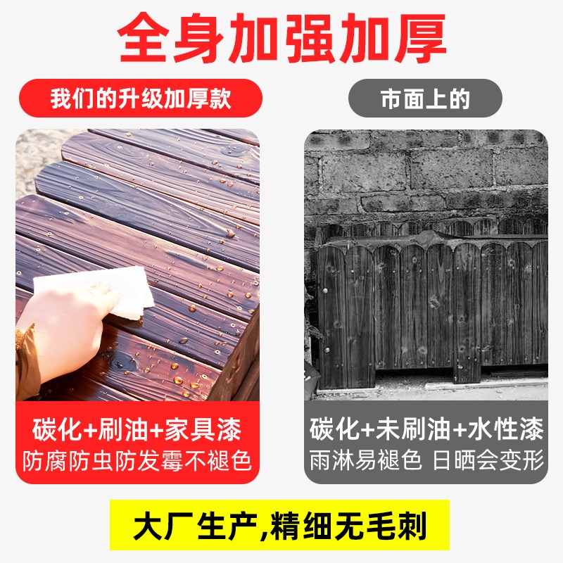 防腐木种菜花箱室外种菜箱户外庭院阳台楼顶碳化长方形大号种