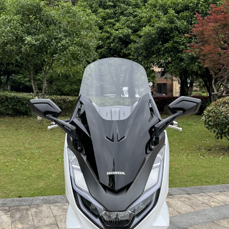 适用本田PCX160改装佛沙前脸风挡 PCX改装前置后视镜 加高前风挡