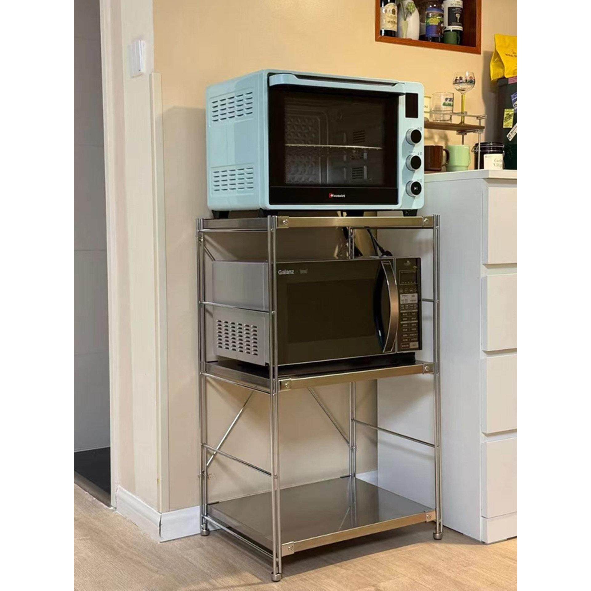 日式不锈钢厨房置物架多层收纳架落地家用锅具烤箱客厅储物展示架,厨房/烹饪用具,厨房置物架/置物柜/角架,淘宝优惠券,粉丝福利购,淘宝优惠卷