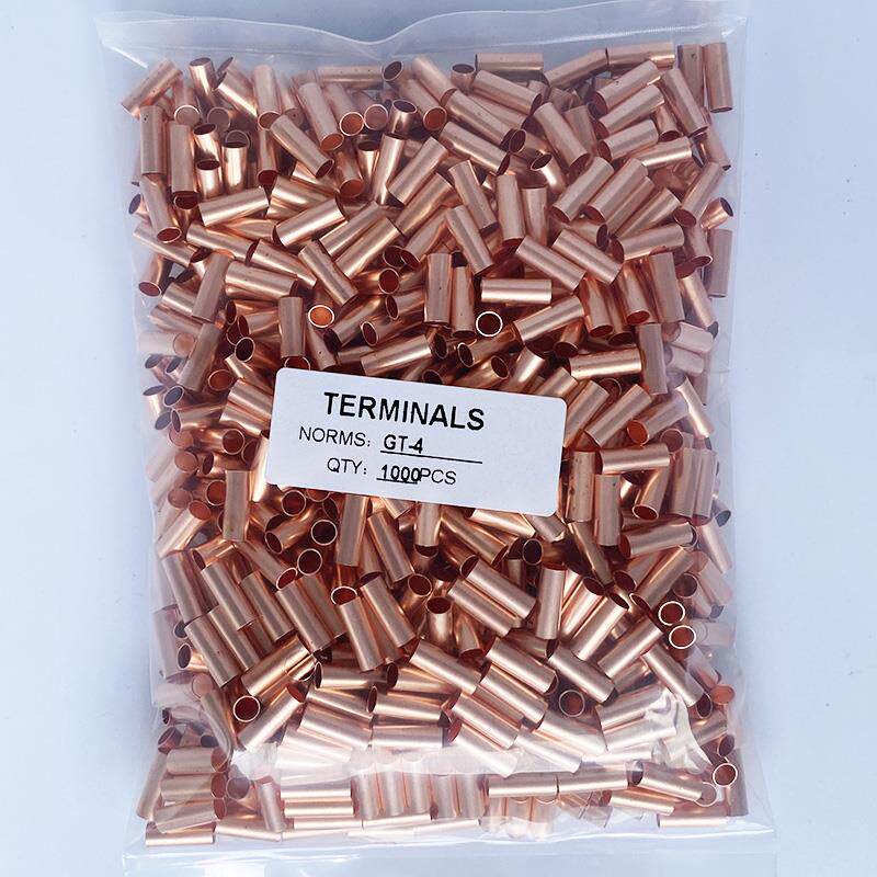 GT-4（6平方）冷压接线端子GT铜管对接头并线连接器电缆铜鼻子