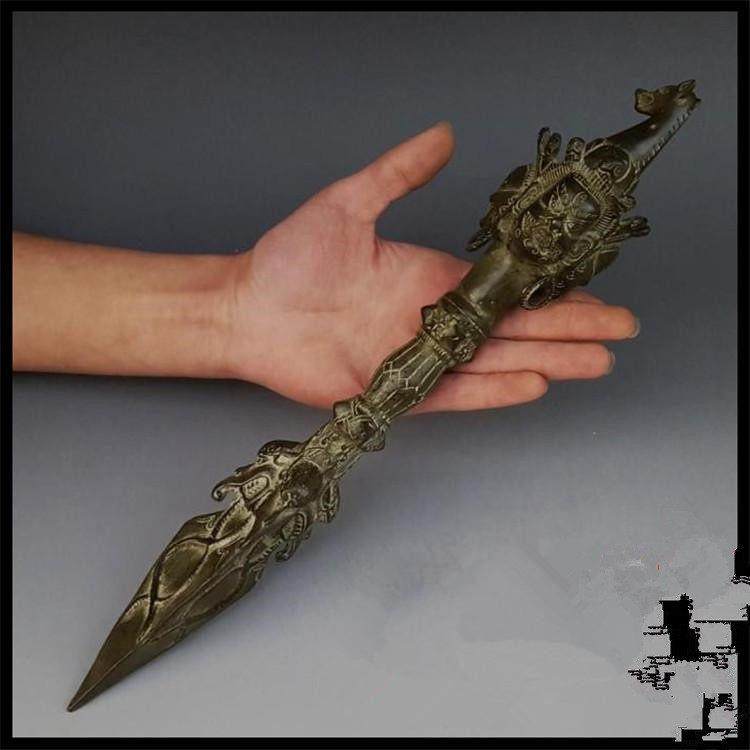 纯铜法器摆件 马头明王普巴金刚杵 降魔杵三面普巴金刚橛密宗