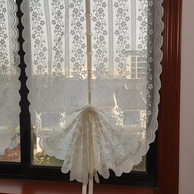 魔术贴免打孔窗帘罗马帘气球帘门帘卧室书房隔断厨房家用田园法式