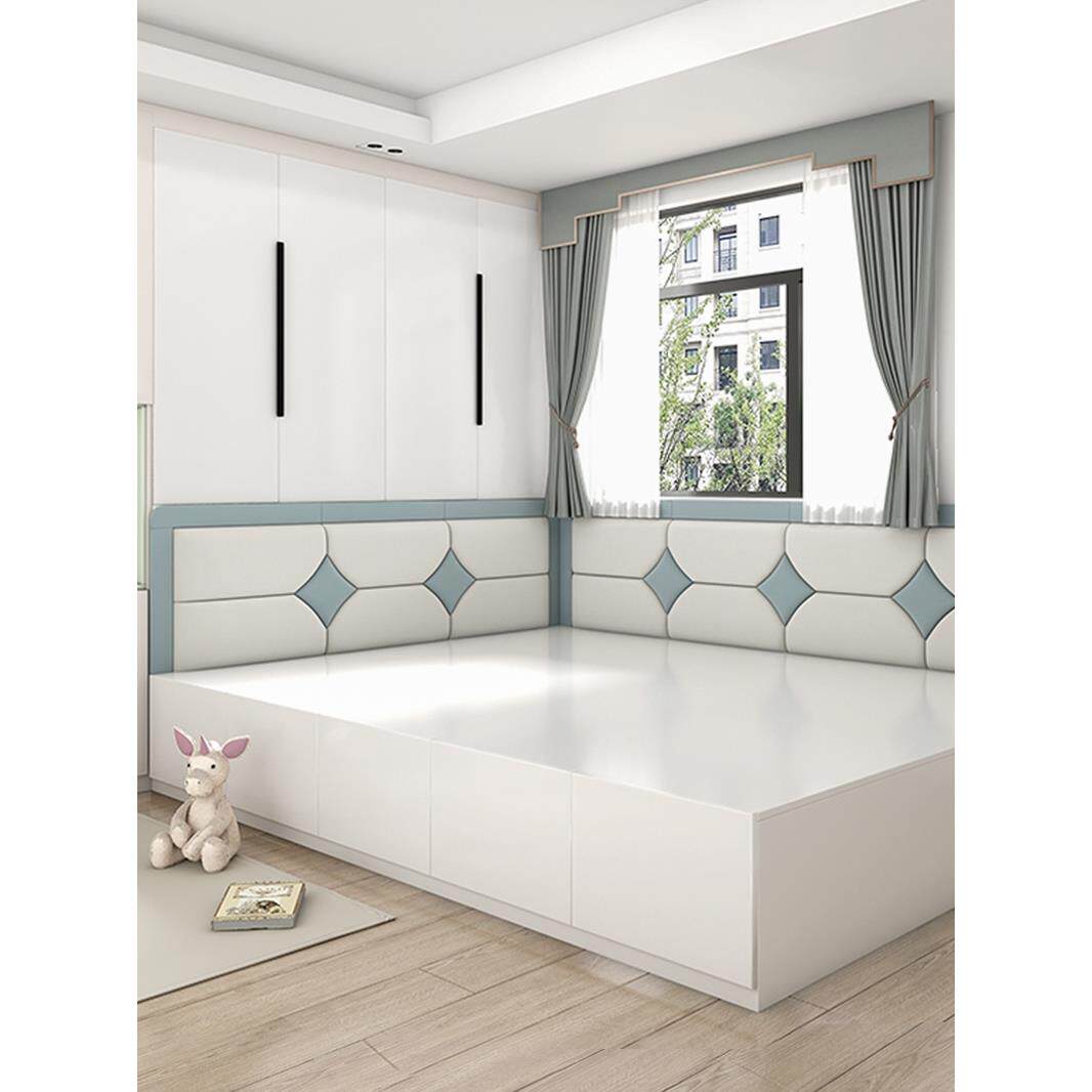 定做榻榻米软包墙围儿童防撞床围背景墙靠背床头板电热炕围子自粘