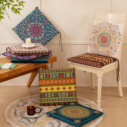 民族风覆古坐垫波西米亚饭厅椅子垫民宿茶桌椅垫子中式实木沙发垫