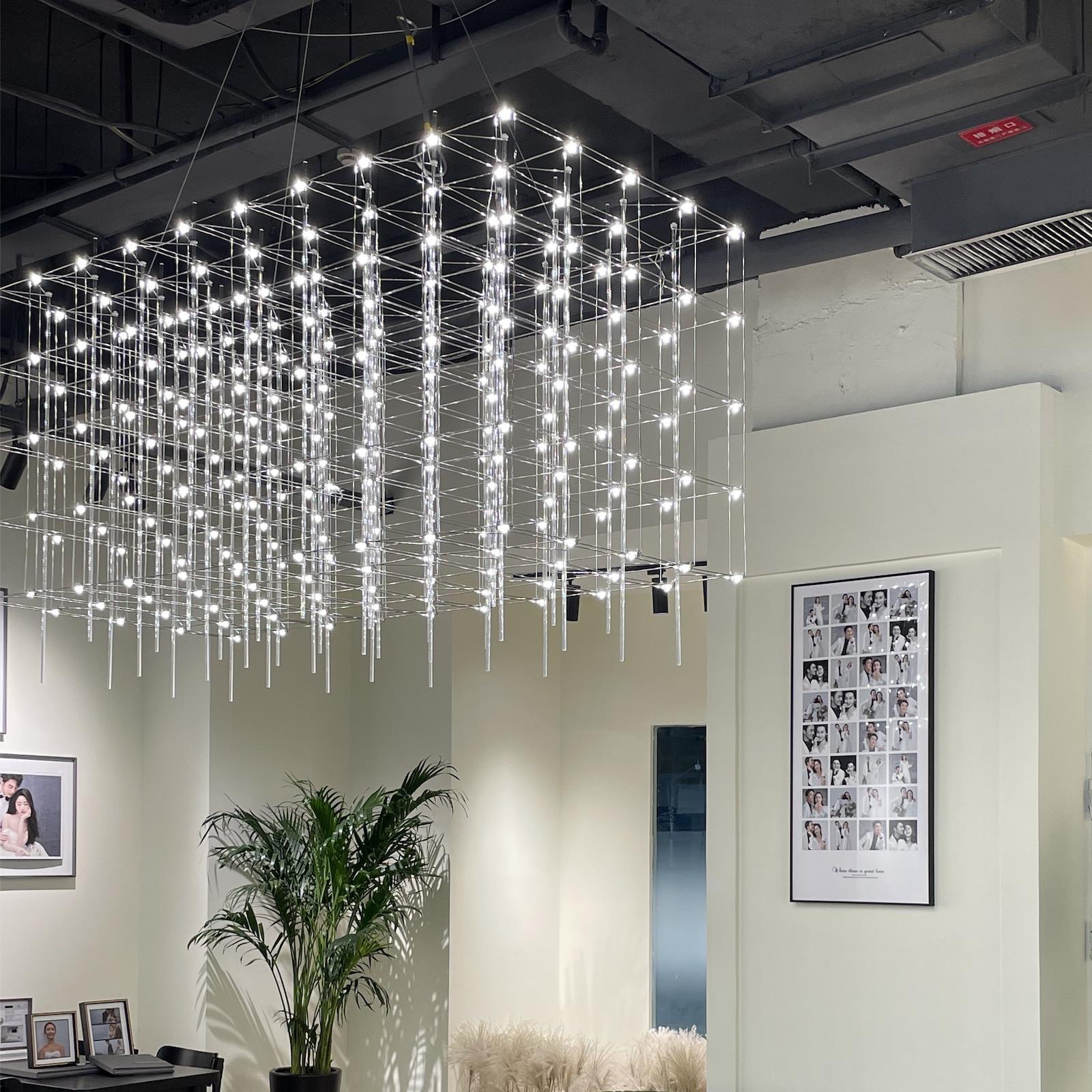 酒店大堂吊灯光立方复式别墅挑高客厅网红饭厅样品屋展示中心店铺