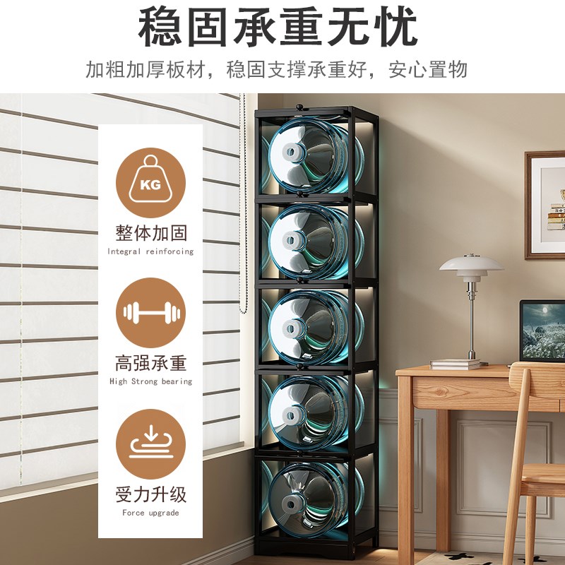 手办柜透明黑色j多层家用客厅模型柜积木陈列架娃娃收纳柜玩具柜