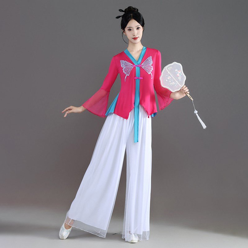 古典舞蹈服装飘逸k仙气身韵纱裤中国舞汉服练功服剧目表演出服套