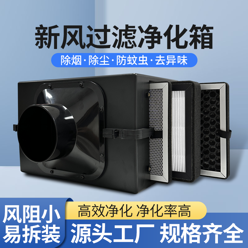 新风系统空气净化箱过滤箱室内前置高效净化器防灰尘雾霾PM2.5