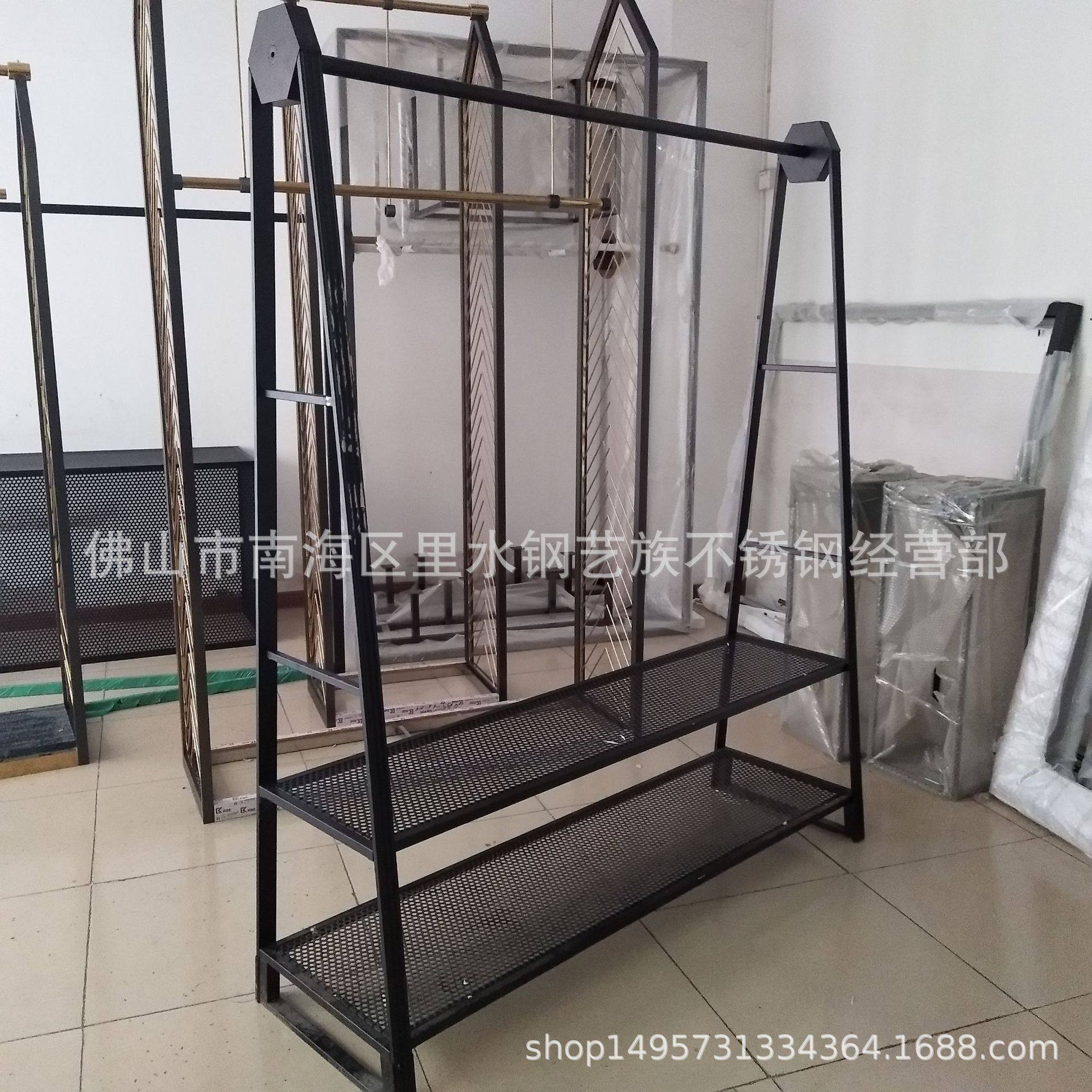 服装中岛架 黑色烤漆A字挂衣架 批发市场两层服装陈列展示架,模玩/动漫/周边/娃圈三坑/桌游,文化/体育周边,淘宝优惠券,粉丝福利购,淘宝优惠卷