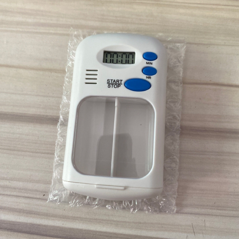 两格小药盒迷你随身便携电子提示定时闹钟装薬盒子智能吃药提醒器