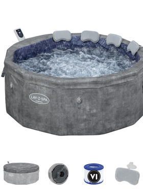 BESTWAY Lay-Z-Spa? 6001V圆形灰色卡拉拉泡沫造浪SPA/内置欧规
