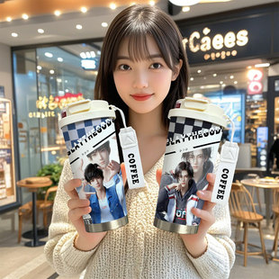 斩神之凡尘神域周边保温杯林七夜王面大容量儿童不锈钢吸管水杯子