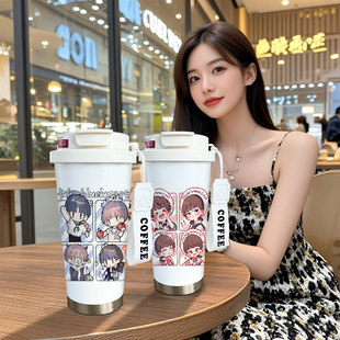 周深周边保温杯同款应援大容量高颜值女生卡通316不锈钢吸管水杯