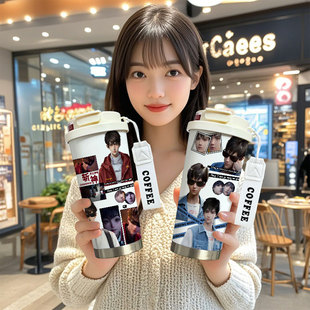 斩神周边保温杯林七夜动漫二次元大容量儿童学生不锈钢吸管水杯子