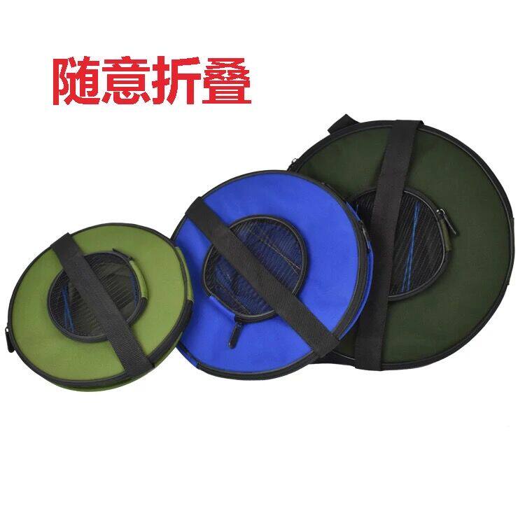 钓鱼桶活鱼桶折h叠水箱便携带盖水桶钓鱼用具背带帆布圆形鱼桶鱼
