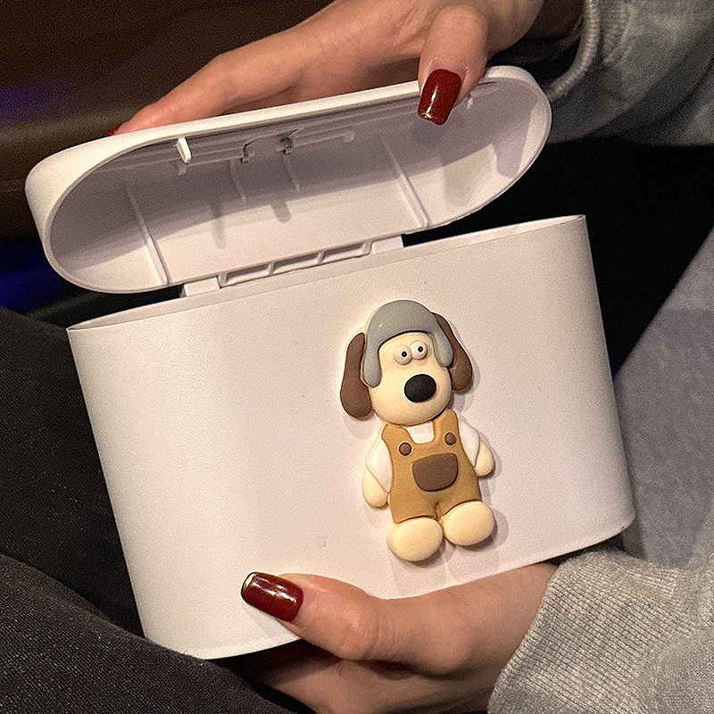 掌门狗dciy卡通可爱车载垃圾桶汽车内用装饰女带盖挂式置物迷你桶