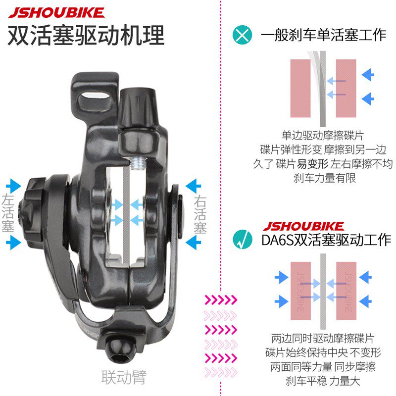 教授单车山地车双驱动碟刹器套装通用电动K自行车双边活塞驱动夹